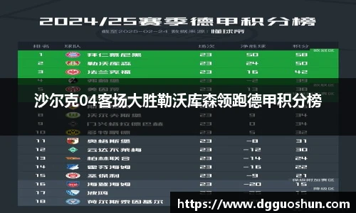 沙尔克04客场大胜勒沃库森领跑德甲积分榜